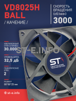 Вентилятор  VD8025H Ball (качения) 12V - st-e.info - Клинцы